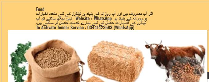 Feed Tenders & Auctions in Paksitan