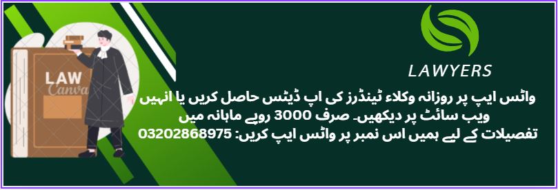 Lawyers Tenders & Auctions in Paksitan
