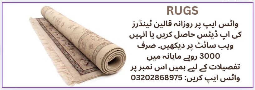 Rugs Tenders & Auctions in Paksitan