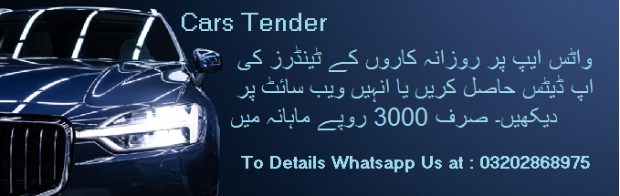 Cars Tenders & Auctions in Paksitan