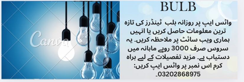 Bulb Tenders & Auctions in Paksitan