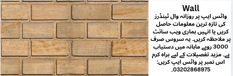 Wall Tenders & Auctions in Paksitan