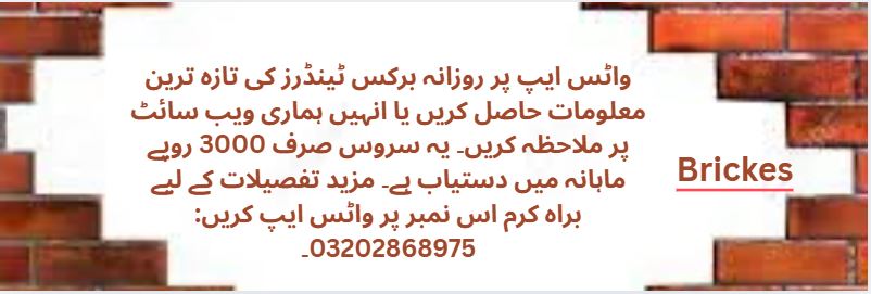 Bricks Tenders & Auctions in Paksitan