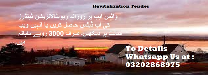 Revitalization Tenders & Auctions in Paksitan