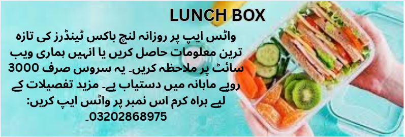 Lunch Box Tenders & Auctions in Paksitan