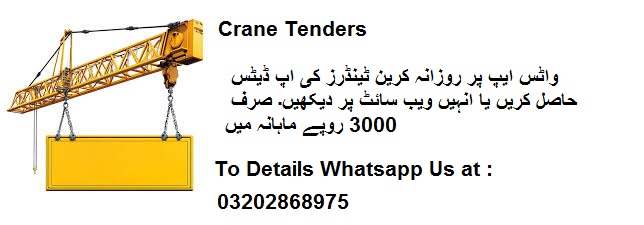 Crane Tenders & Auctions in Paksitan